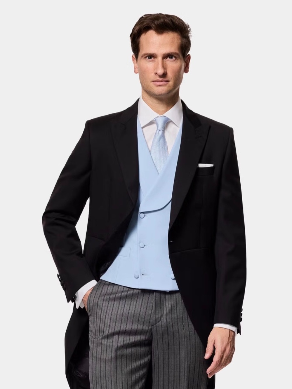 BNWT Hawes & Curtis Morning Suit Charcoal Pinstripe Trousers 30